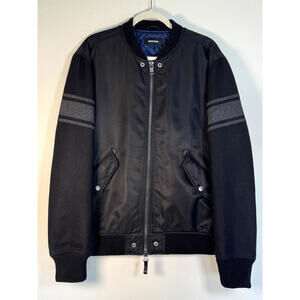 $600 Diesel Mens Wool Quilted Lined Bomber Jacket Mens Size XL Black Coat